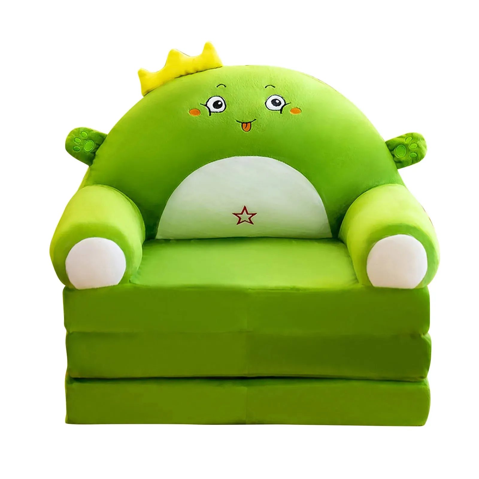 Foldable Kids Plush Sofa Chair – 2-in-1 Cute Cartoon Armchair & Lazy Seat (Cover Only)