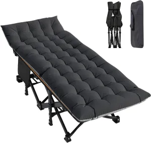 Folding Camping Cot, Folding Cot Camping Cots for Adults, Portable Sleeping Cot with Mattress Foldable Outdoor Bed Camp Cots Guest Bed with Carry Bag for Home, Office & Outdoor Use