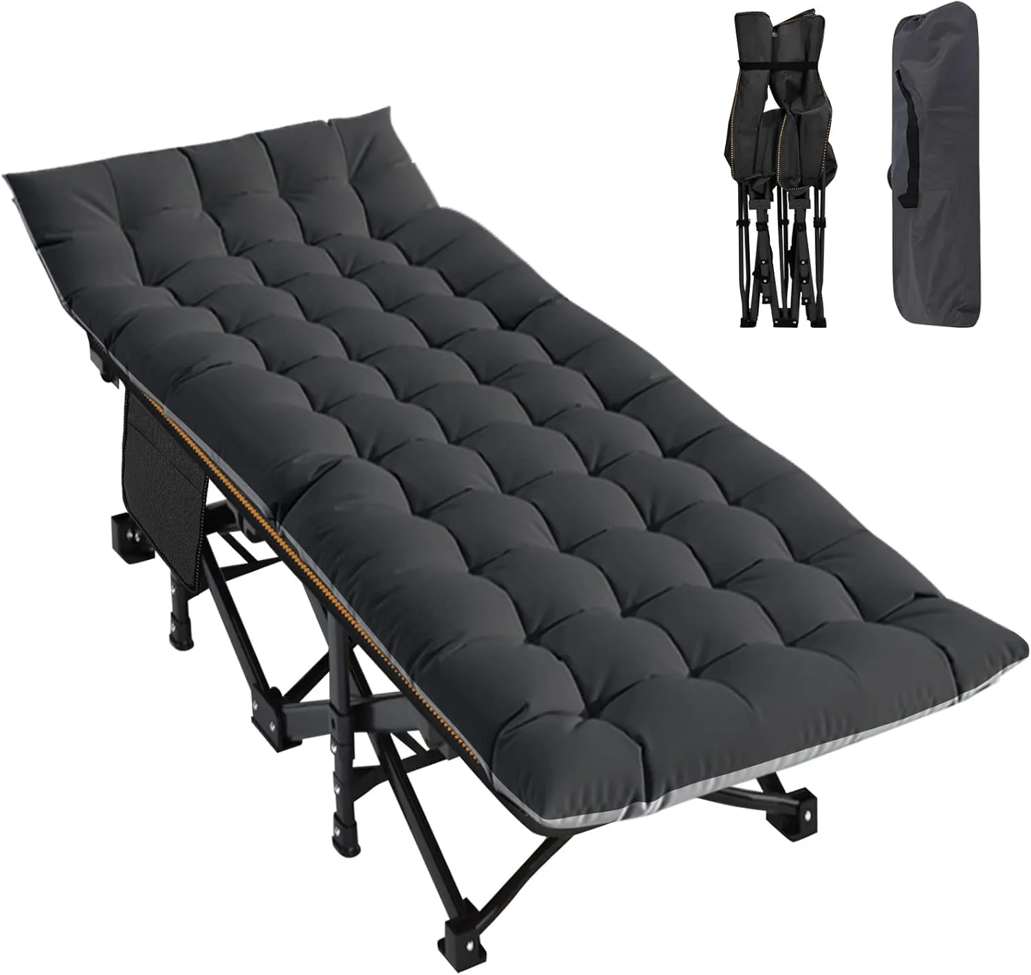 Folding Camping Cot, Folding Cot Camping Cots for Adults, Portable Sleeping Cot with Mattress Foldable Outdoor Bed Camp Cots Guest Bed with Carry Bag for Home, Office & Outdoor Use