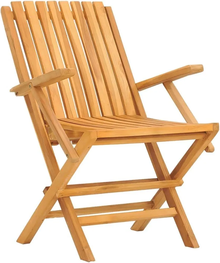 Folding Patio Chairs 4 pcs 24" x 26.4" x 35.4" Solid Teak Wood Outdoor Furniture Foldable Chairs for Garden, Patio, Lawn, and Dining