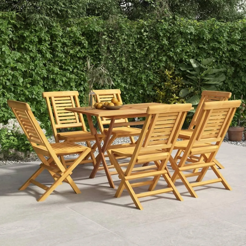 Folding Patio Chairs 6 pcs Solid Teak Wood Outdoor Furniture Folding Garden Comfortable Backrest Lounge Outdoor Furniture Patio Dining Chairs
