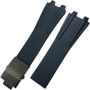 For Athens Ulysse Nardin Blue Black Sport Waterproof Watchbands Folding Buckle Watch Accessories 26mm Silicone Rubber Watch Strap