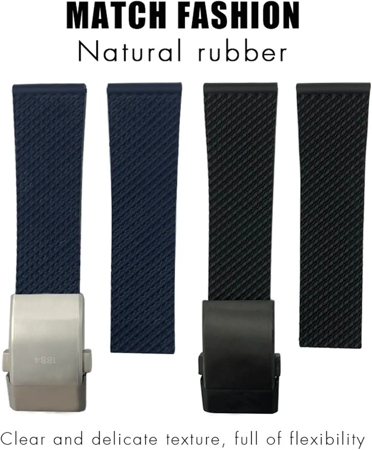 for Breitling Watchbands 22mm 24mm Rubber Watchband for Avenger NAVITIMER World Rubber Waterproof Soft Black Diver PRO Rubber Strap with Buckle