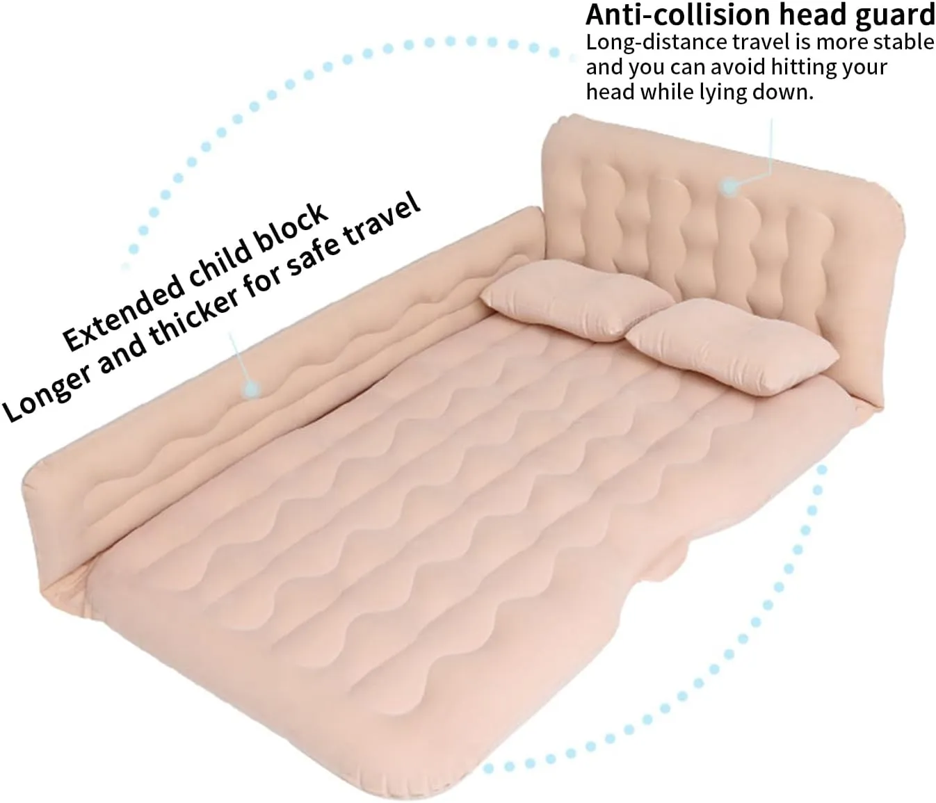 for Chrysler Pacifica 2017 2018 2019 2020 2021 2022 2023 2024 Inflatable Car Air Mattress for Back Seat of Cars Camping Bed Portable Blow Up Mattress, Car Travel Mattress,C Black