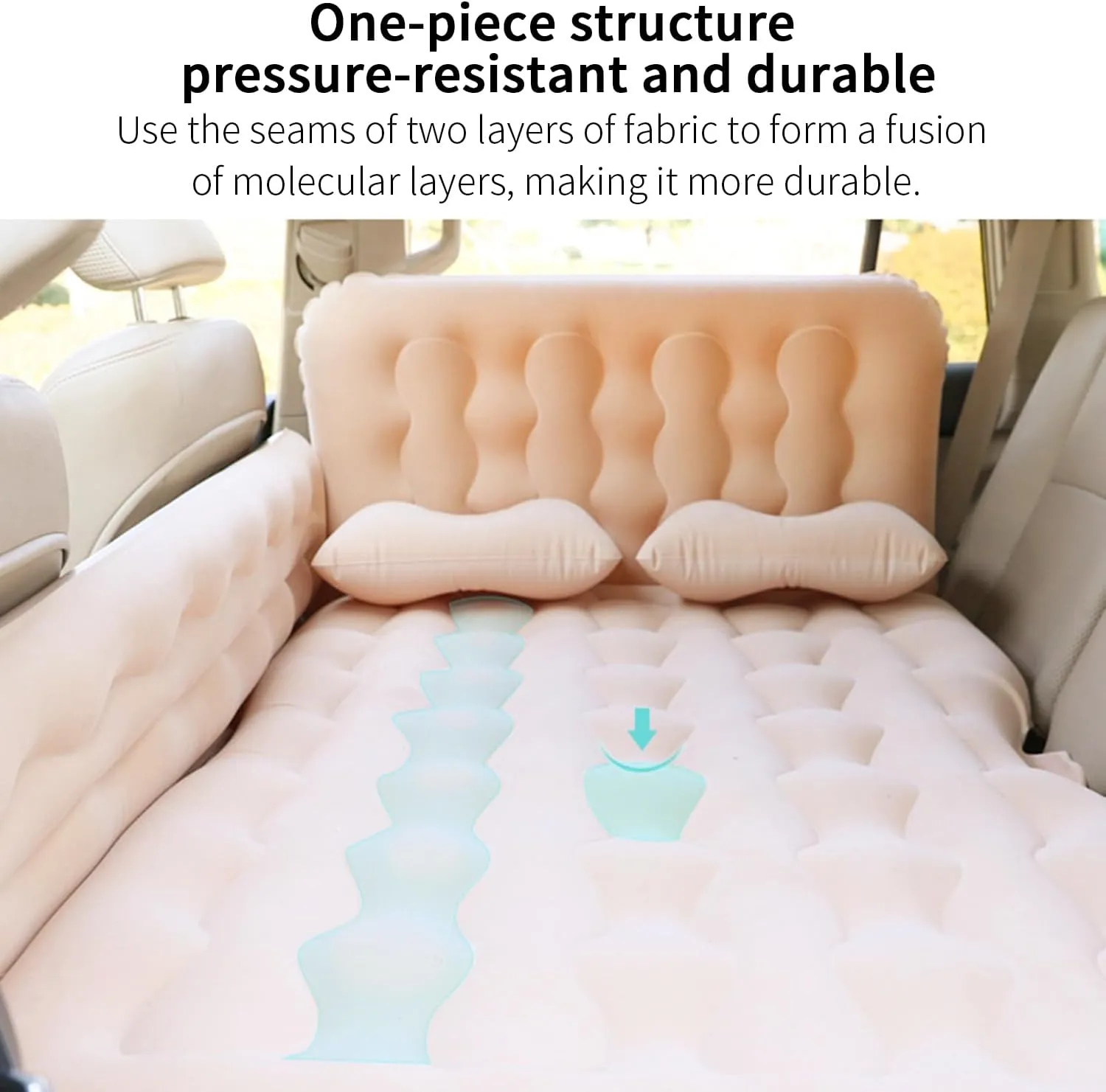 for Chrysler Pacifica 2017 2018 2019 2020 2021 2022 2023 2024 Inflatable Car Air Mattress for Back Seat of Cars Camping Bed Portable Blow Up Mattress, Car Travel Mattress,C Black