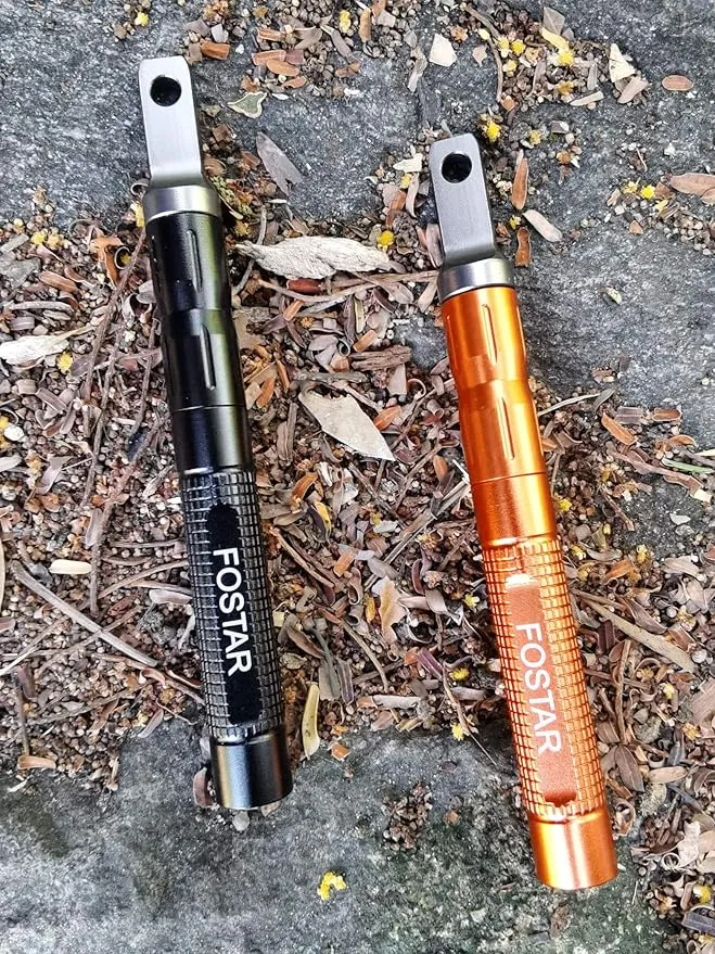 FOSTAR 2PCS Upgrade Ferro Rod Fire Starter，Replaceable Flint Fire Steel Rod, Great for Emergency Survival, Camping, Hiking, Bush-Craft, Hunting, Fishing, EDC, BBQ (Orange and Black)