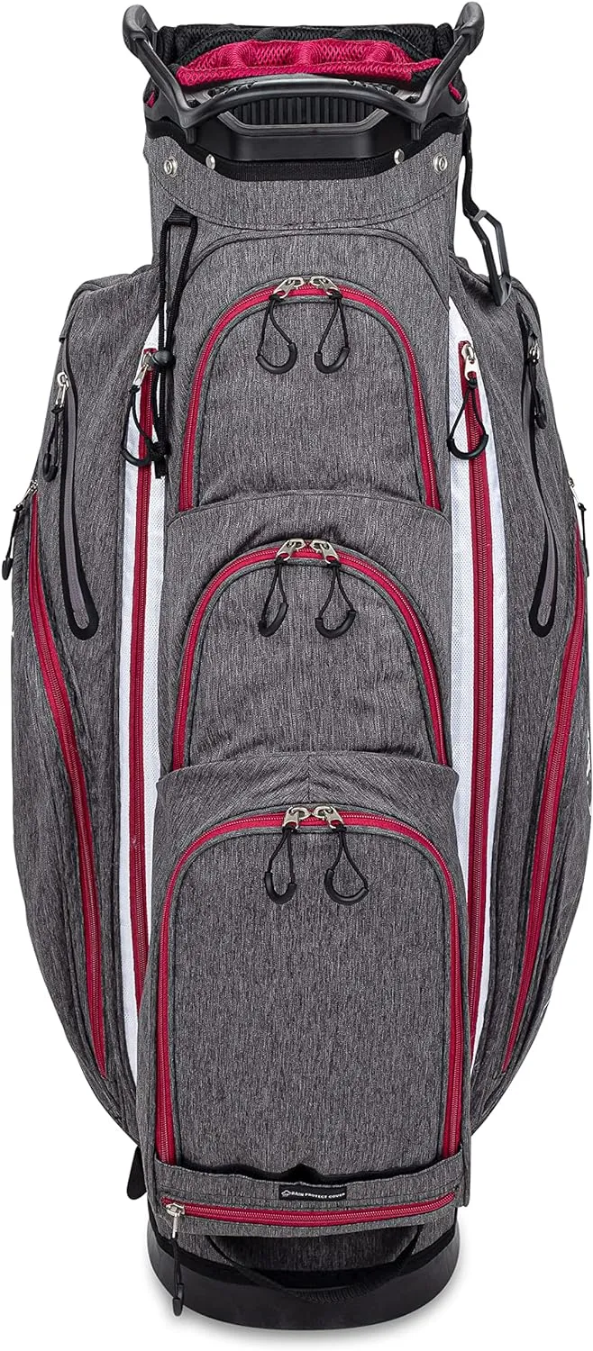 Founders Club Franklin Golf Push Cart Bag -Riding Cart Bag -Full Bag Rain Cover -Secure Push Cart Base -Light Weight -15 Way Full Length Divider-External Putter Tube-Embroidery Panel