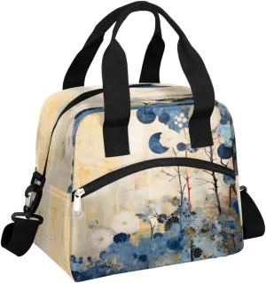 Fun Parrot Design Insulated Lunch Bag Women Reusable Lunch Tote for Adult Men Adjustable Shoulder Strap Cooler Durable Lunch Box for Picnic Office Work Travel