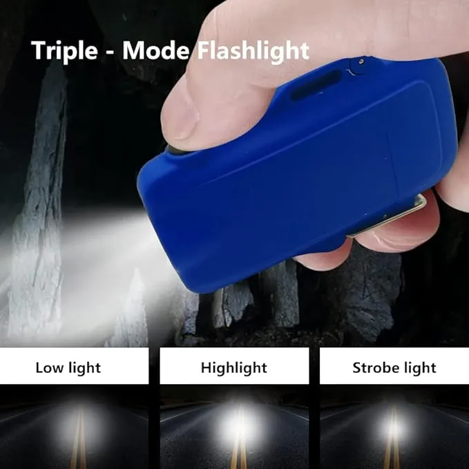 GADATOP Electric Lighter, Outdoor Waterproof Double arc Lighter Windproof Lighter, Rechargeable USB Lighter flameless Plasma Lighter with LED Torch with Lanyard, Suitable for Camping, Hiking (Blue)