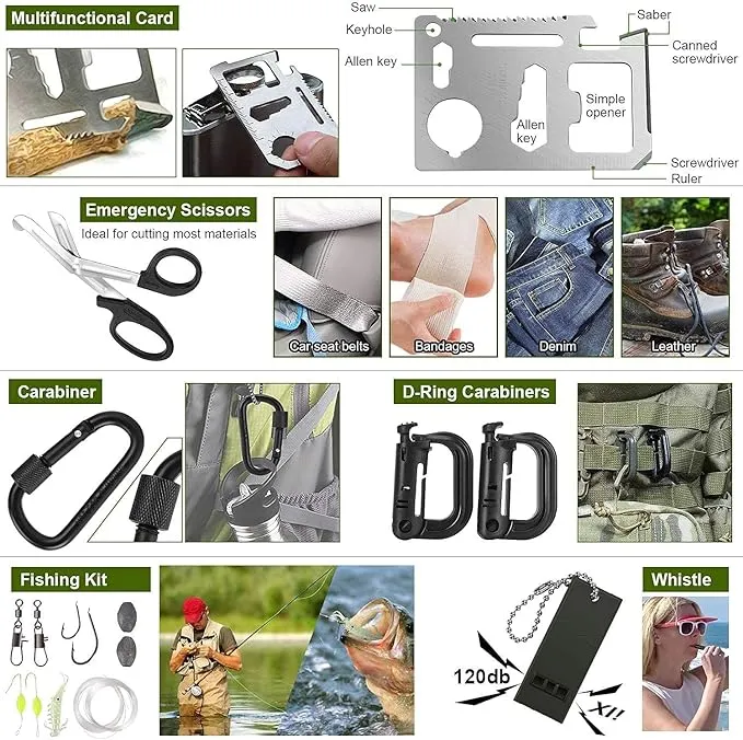 Gifts for Him Men Dad Christmas, Survival Kits, Emergency Survival Gear and Equipment, Cool Gadgets for Men Camping Fishing Hunting Outdoor