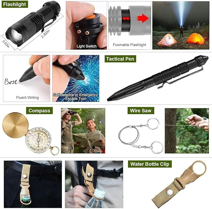 Gifts for Him Men Dad Christmas, Survival Kits, Emergency Survival Gear and Equipment, Cool Gadgets for Men Camping Fishing Hunting Outdoor