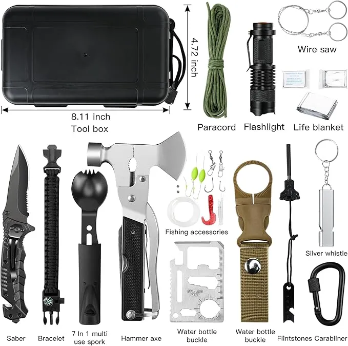 Gifts for Men Dad Him Husband Fathers Day - Survival Kit - Survival Gear and Equipment- Camping Accessories Cool Gadget Birthday Day Gifts for Men Husband Guy