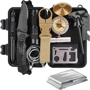Gifts for Men Dad Husband Him, Survival Kit, Emergency Survival Gear and Equipment 14 in 1, Anniversary Birthday Gifts for Him Boyfriend, Hunting Fishing Camping Accessories, Cool Gadget