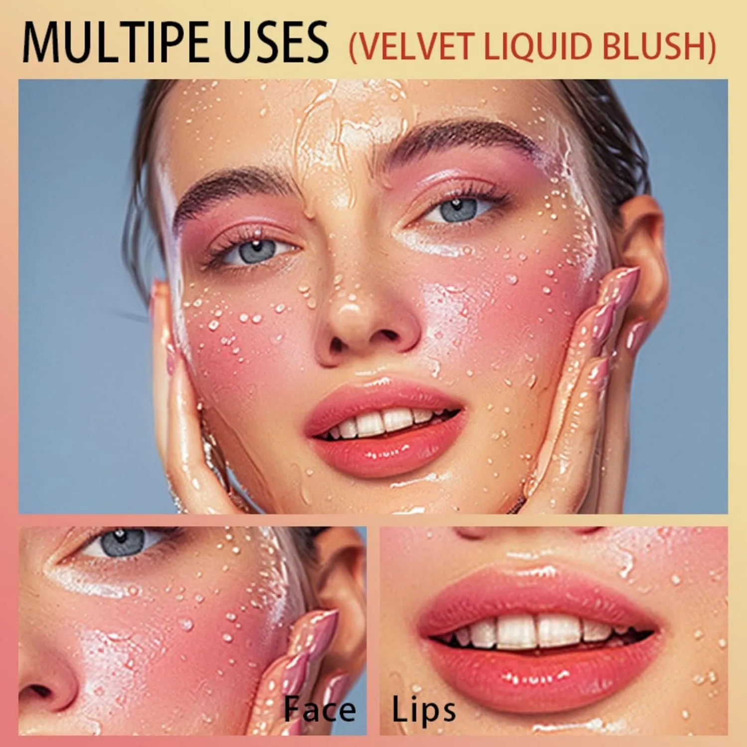 GlowJelly Cheek Tint - Transparent Gel Blush Stick, 16H Waterproof & Buildable Color, Vegan & Lightweight (For All Skin Tones) (Chill Red)