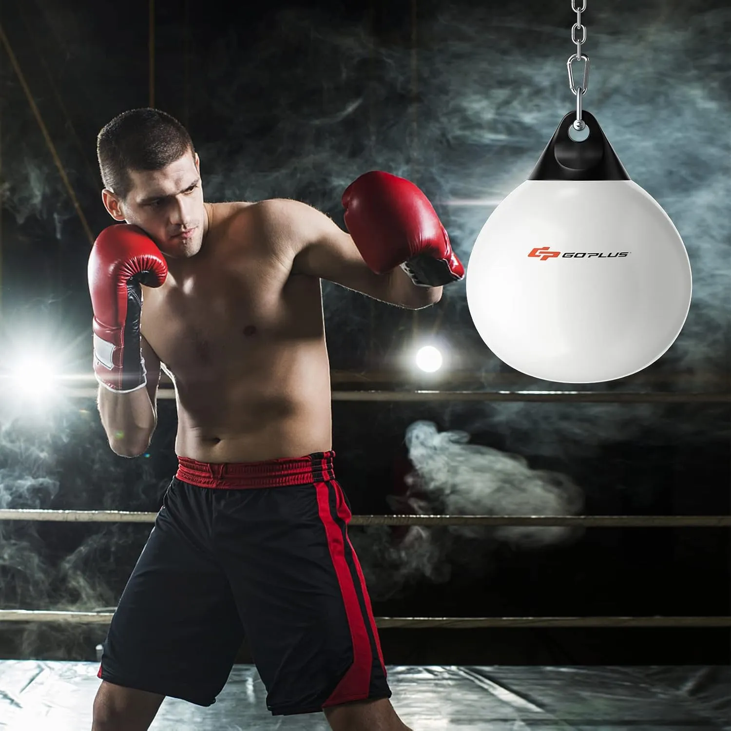 Goplus Water Aqua Bag, 21'' 180 Pound /18” 110 Pound Heavy Punching Bag with Adjustable Metal Chain, Water Injection Hose, Boxing Training Bag for Adults Fitness, MMA