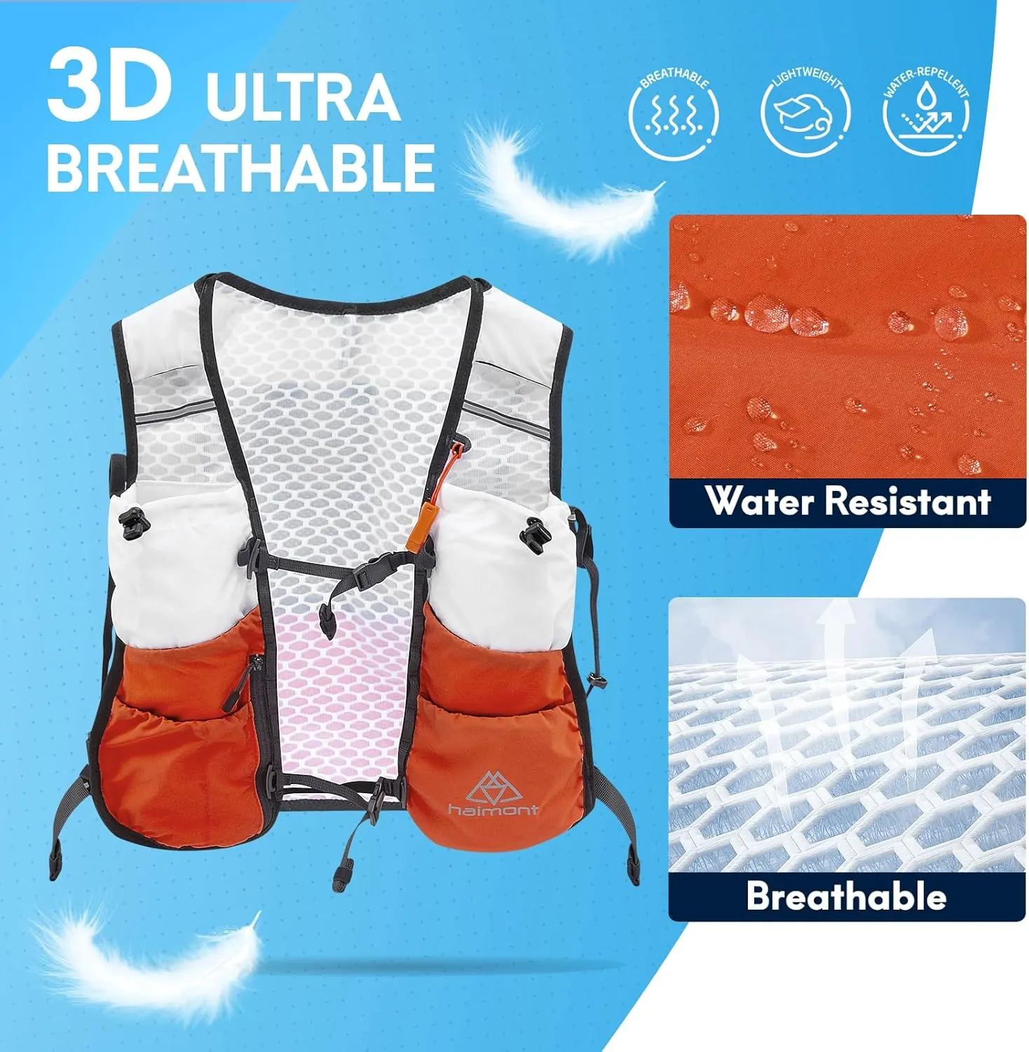 Haimont Running Hydration Vest, 5L Lightweight Runner Vest Pack for Women Men, Trail Running
