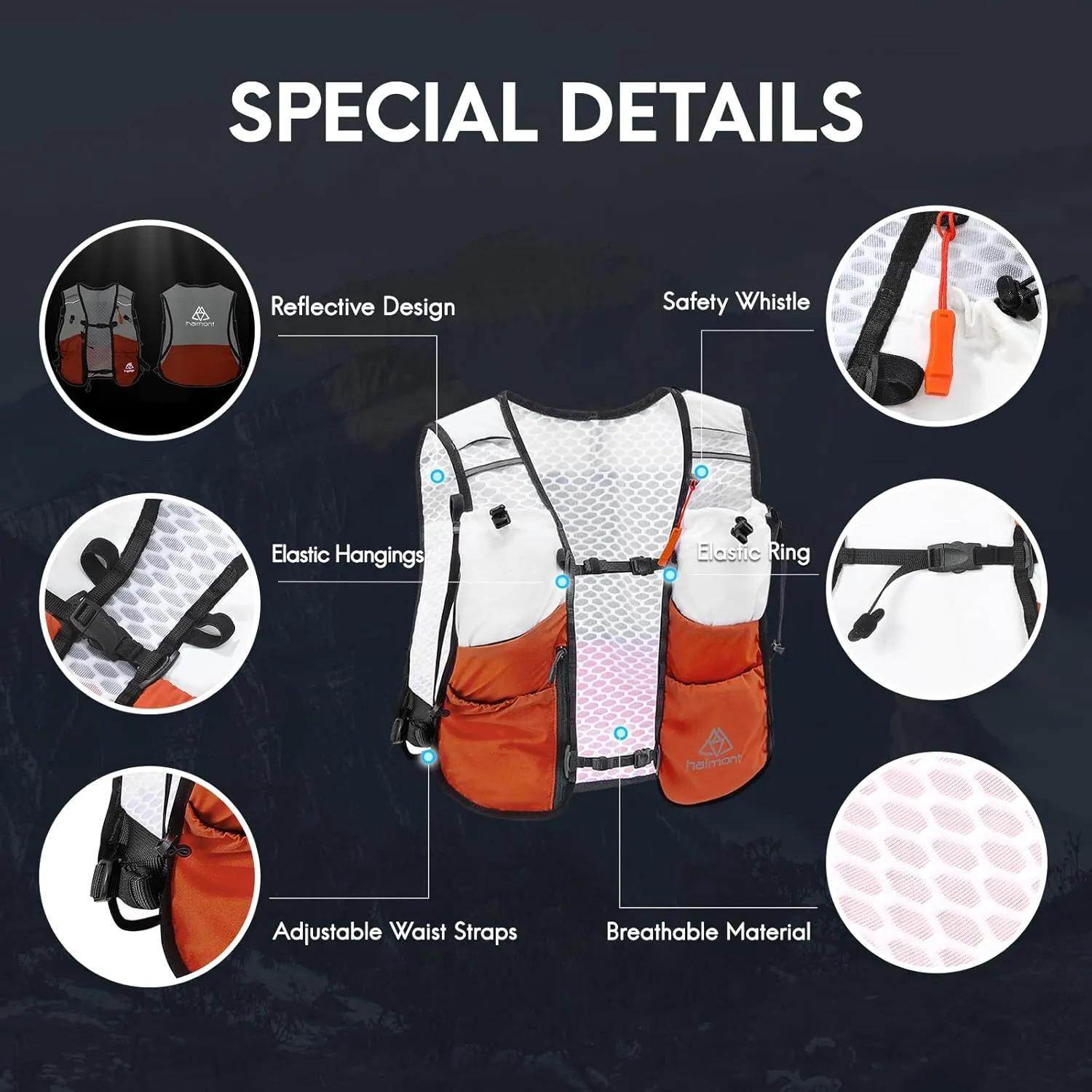 Haimont Running Hydration Vest, 5L Lightweight Runner Vest Pack for Women Men, Trail Running