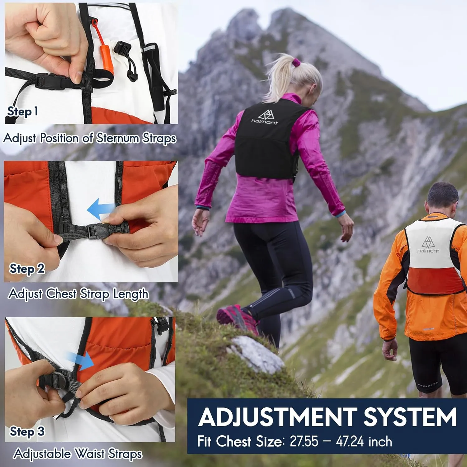 Haimont Running Hydration Vest, 5L Lightweight Runner Vest Pack for Women Men, Trail Running