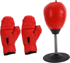 HANABASS 1Set Tabletop Boxing Ball Speed Ball for Home Office Decompression Punching Skill Levels Includes Suction Cup Base and Adult Gloves