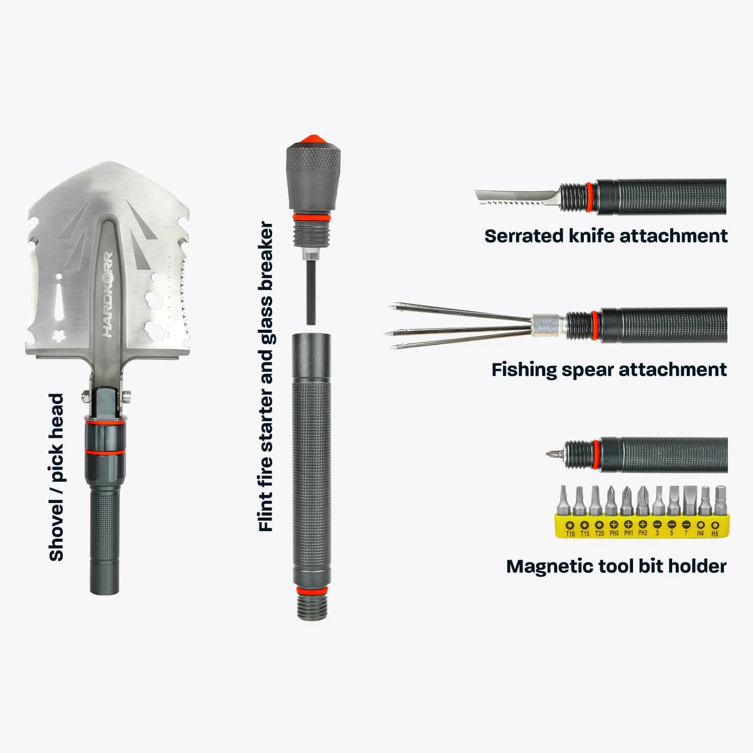 HARDKORR 15 Piece Multi-Tool Shovel