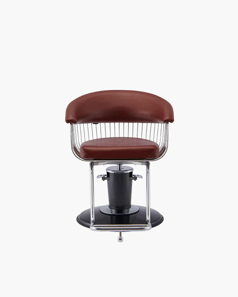 Harp - Pink hairdresser's chair - Chrome cross foot