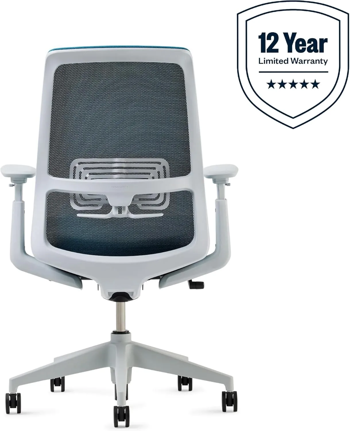 Haworth Soji Office Chair with Ergonomic Adjustments and Lumbar Support, Flexible Mesh Back (Ocean)