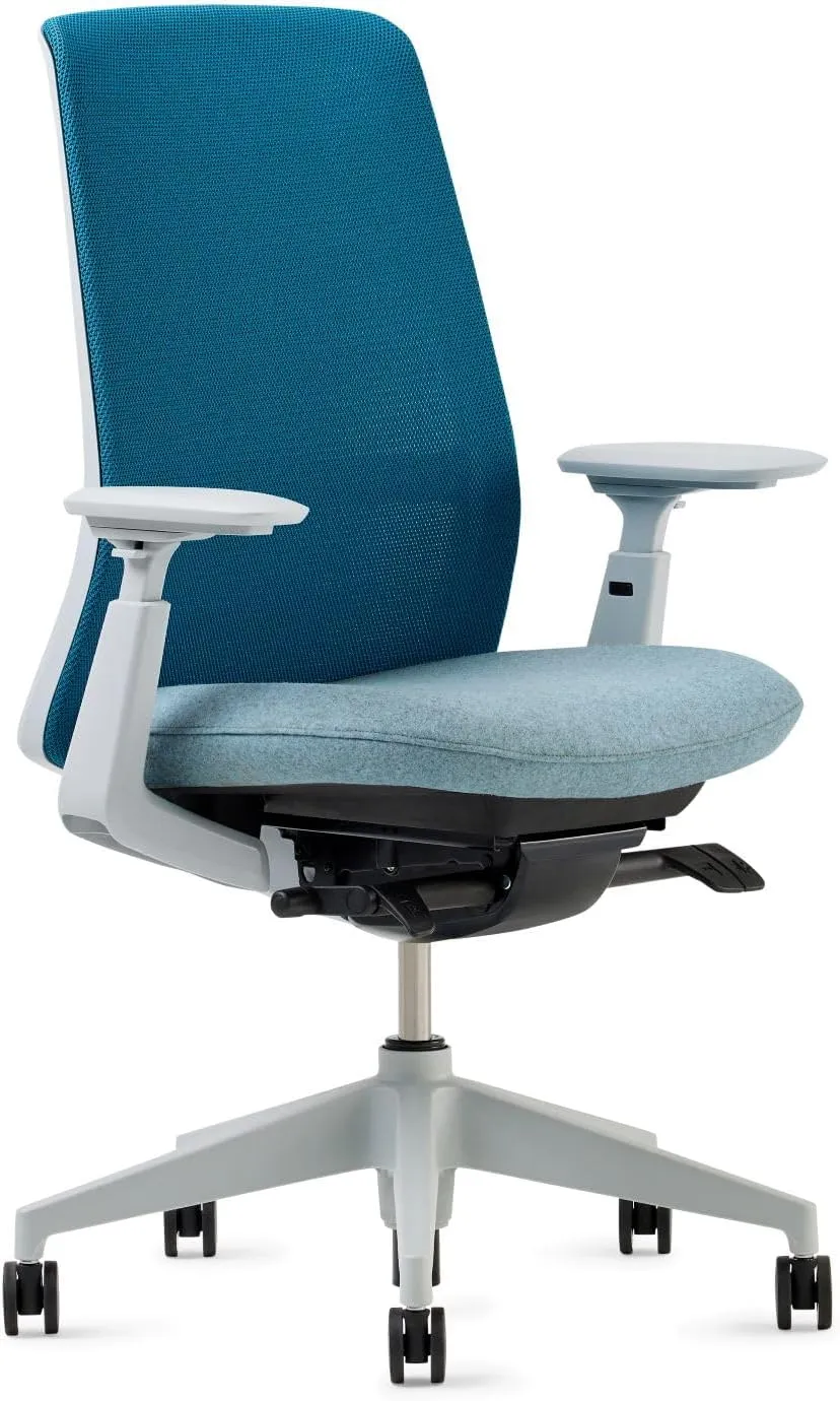 Haworth Soji Office Chair with Ergonomic Adjustments and Lumbar Support, Flexible Mesh Back (Ocean)