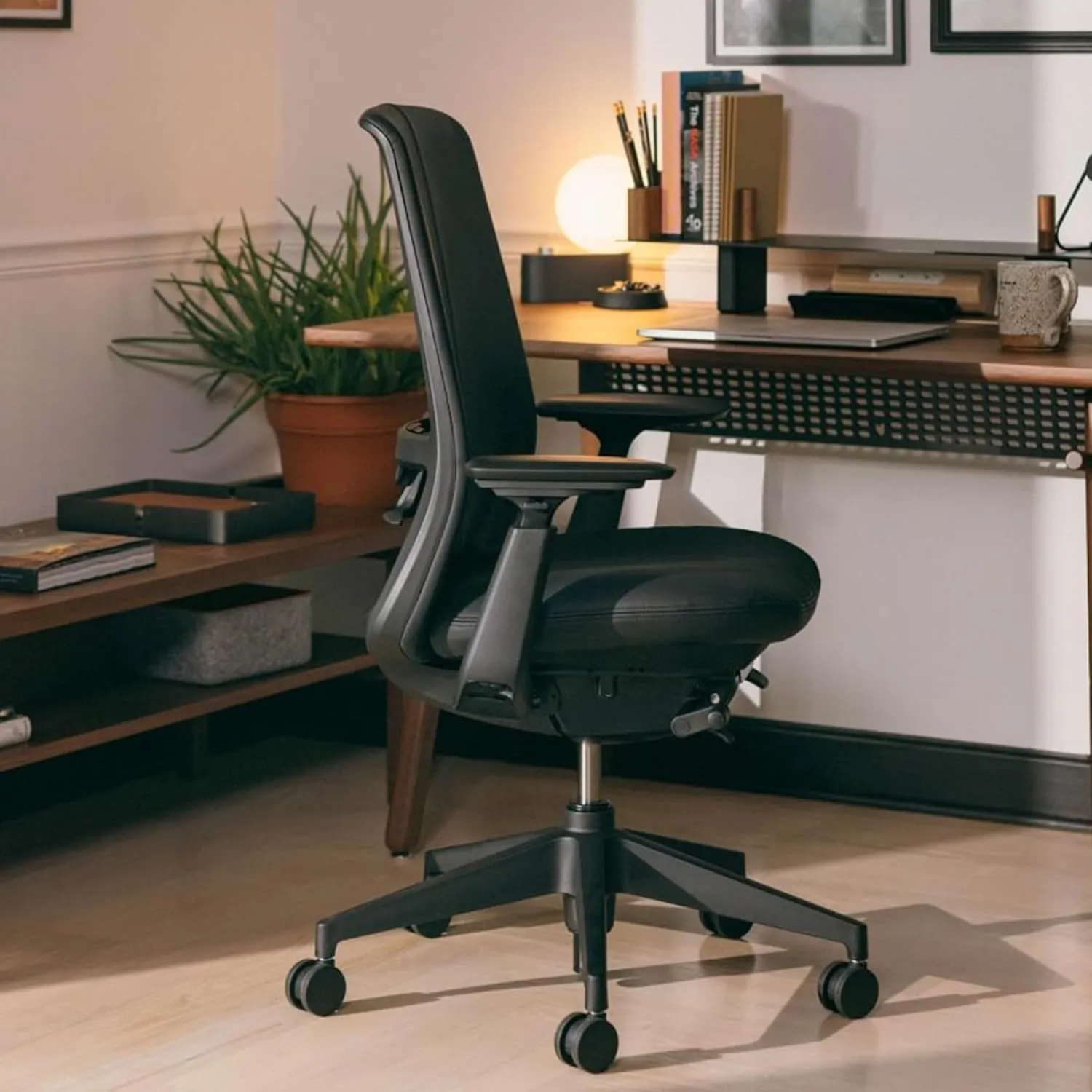 Haworth Soji Office Chair with Ergonomic Adjustments and Lumbar Support, Flexible Mesh Back (Ocean)