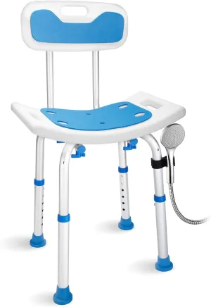 Heavy Duty Shower Chair 400 lbs Capacity - FSA/HSA Eligible Bath Seat with Removable Back, Non-Slip Bathtub Stool for Elderly & Disabled Adults, Safety Bathing Chair for Seniors