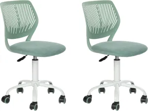Homy Casa Armless Home Office Desk Chair, Colorful Task Chair with Soft Mesh Padded Cushion, Height Adjustable Swivel Study Computer Chair for for Girls Boys Teens (Green, 2PCS)