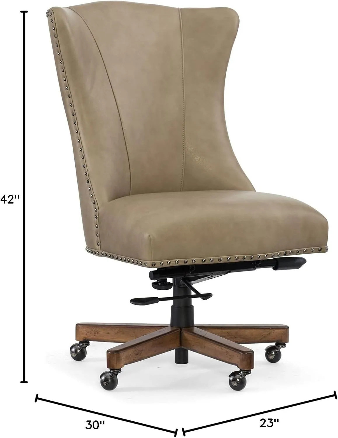 Hooker Furniture Lynn Leather Home Office Chair in Beige