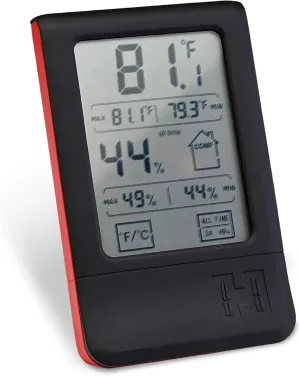 Hornady Digital Hygrometer, 95909 - Indoor Temperature and Humidity Monitor with Touchscreen LCD Display - Ideal Room Thermometer Hygrometer for Gun Safes & Cabinets, Closets, Workbench & More