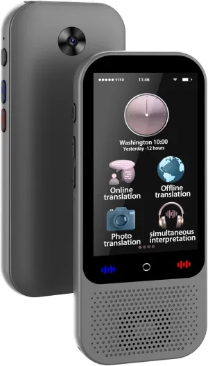 Indiana Language Translator Device – Real-Time Two-Way Translator for 138 Languages, Offline Mode, 2" Touch Screen, Noise Canceling Microphone, Long Battery Life, Portable & Travel Friendly