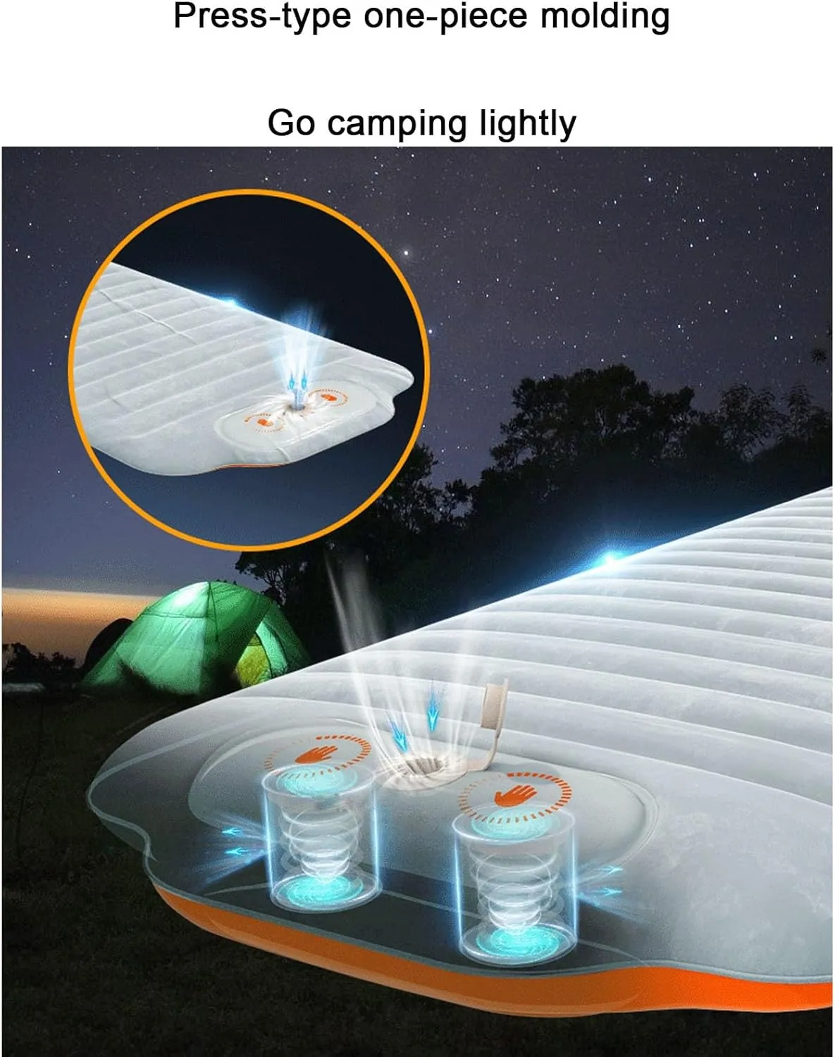 Inflatable Mattress, Outdoor Tent air Mattress, Portable Automatic Single Sofa Camping Folding Sleeping mat, 75.2inx39.8inx4.7in, Sky Blue, 1654981