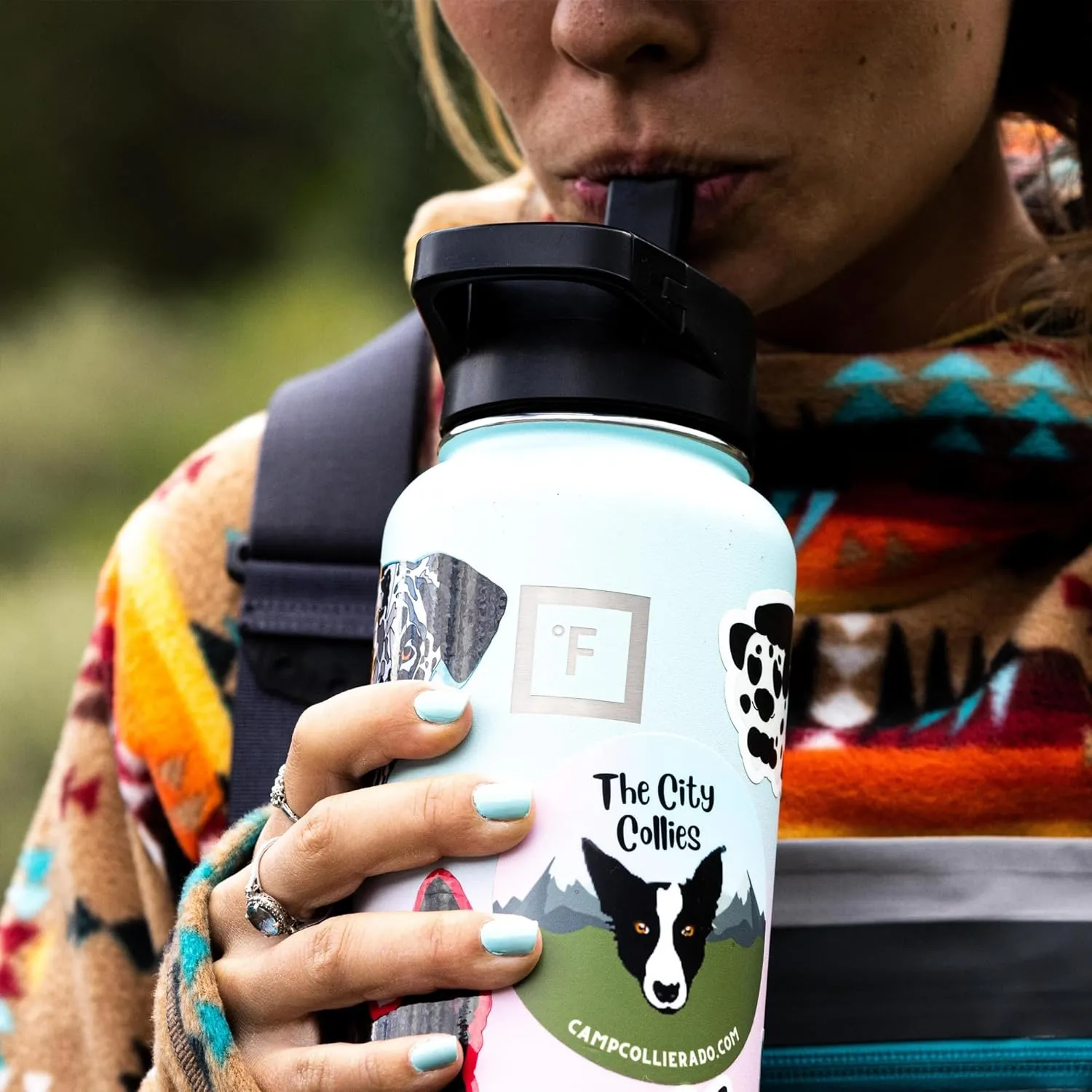 IRON °FLASK Camping & Hiking Hydration Flask with 3 Lids - Stainless Steel, Double Walled & Vacuum Insulated Water Bottle - Leak Proof & BPA Free (Dark Rainbow, Straw - 64 oz)