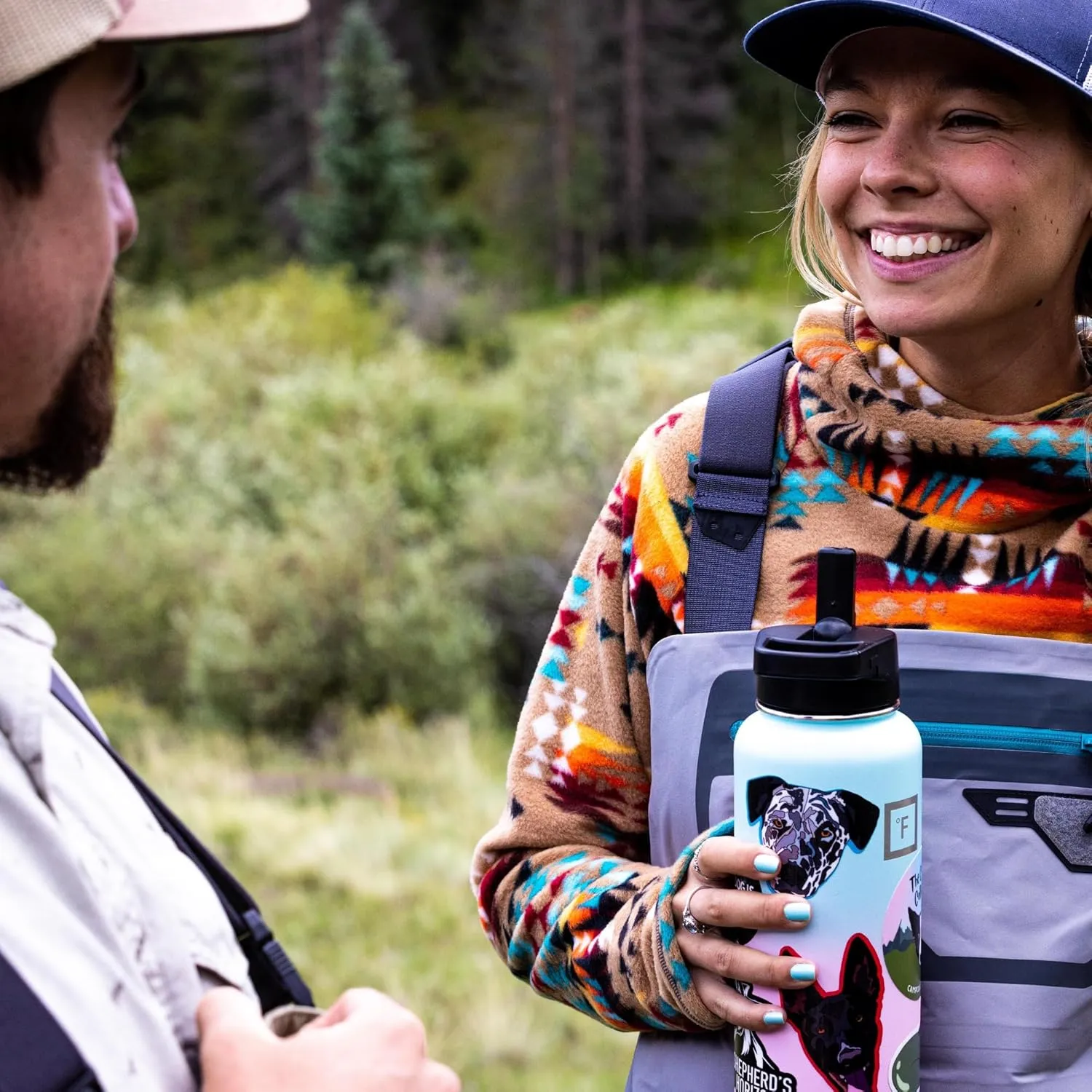 IRON °FLASK Camping & Hiking Hydration Flask with 3 Lids - Stainless Steel, Double Walled & Vacuum Insulated Water Bottle - Leak Proof & BPA Free (Dark Rainbow, Straw - 64 oz)