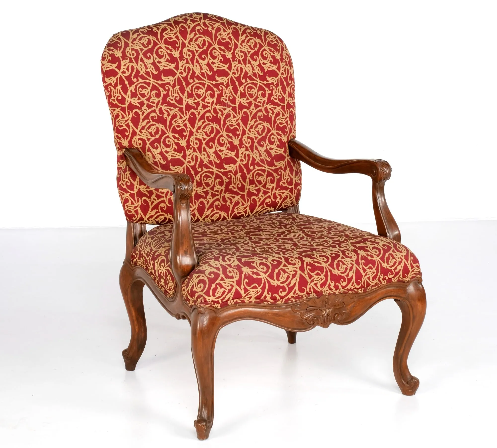 ITALIAN STYLE FLORAL FABRIC ARMCHAIRS
