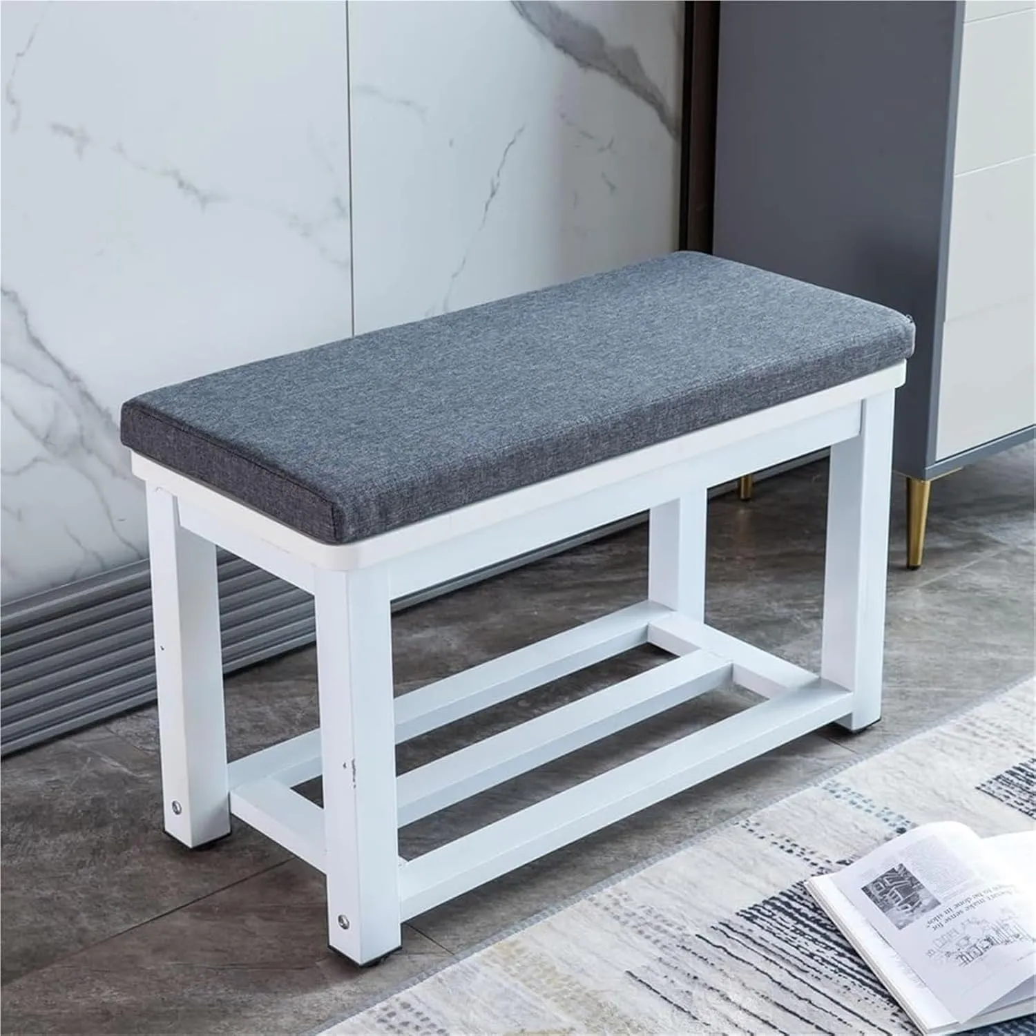 JACOJE Bench Cushions for Indoor/Furniture 40/48/60 x 14/15/17/11 inch Rectangular Non Slip Outdoor Bench Cushion pad for Deck Chair Swings Bench Cushion(Z1,28x16x2in)