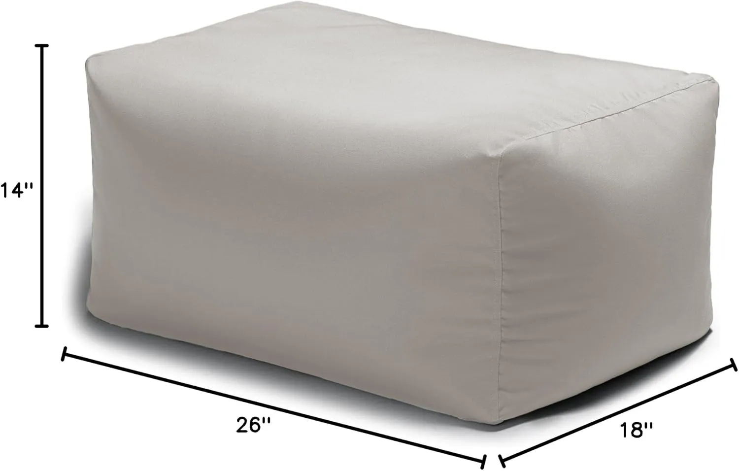 Jaxx Leon Outdoor Bean Bag Ottoman, White