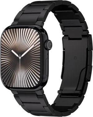 Jet Black/Slate Titanium Band Compatible with Apple Watch Series 10 (46mm) S10 – Premium Finish with DLC (Diamond Like Carbon) Coating
