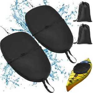 Kayak Cockpit Cover with Adjustable Fixing Strap, 420D Waterproof UV Dust Resistant Oxford Finishing Boat Canoe Seat Cover Protector Accessory for Outdoor Storage,4 Sizes