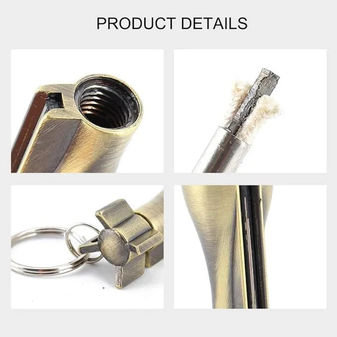 Keychain Matchstick Fire Starter, Permanent Match Flint Metal Keychain Lighter, Great Kerosene Refillable Keychain Lighter for Outdoor Camping