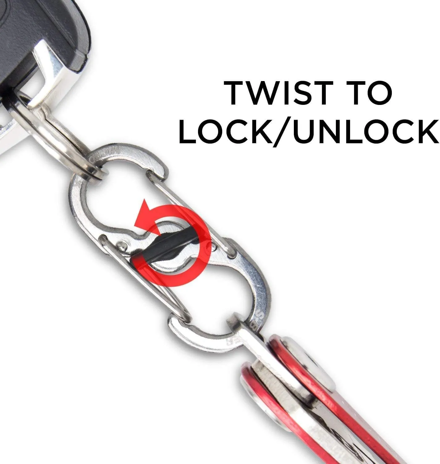 KeySmart Key Carabiners - Quick Release Dual and Mini Carabiners, Stay Organized w/Carabiner Keychains, Never Lose Your Keys
