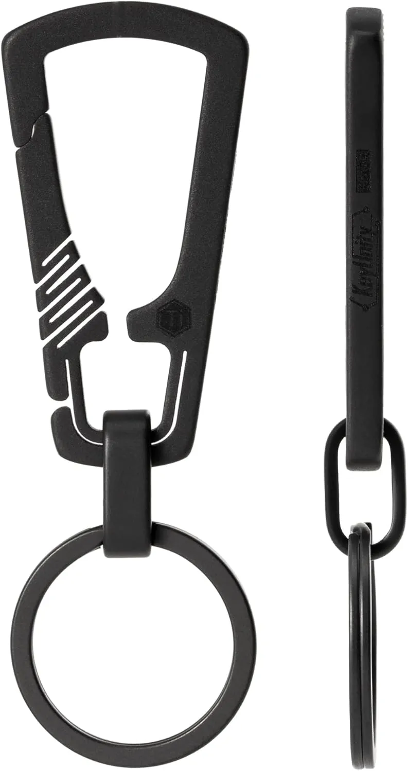 KeyUnity Titanium Carabiner Keychain Clip, Quick Release EDC Key Holder Organizer with Key Ring