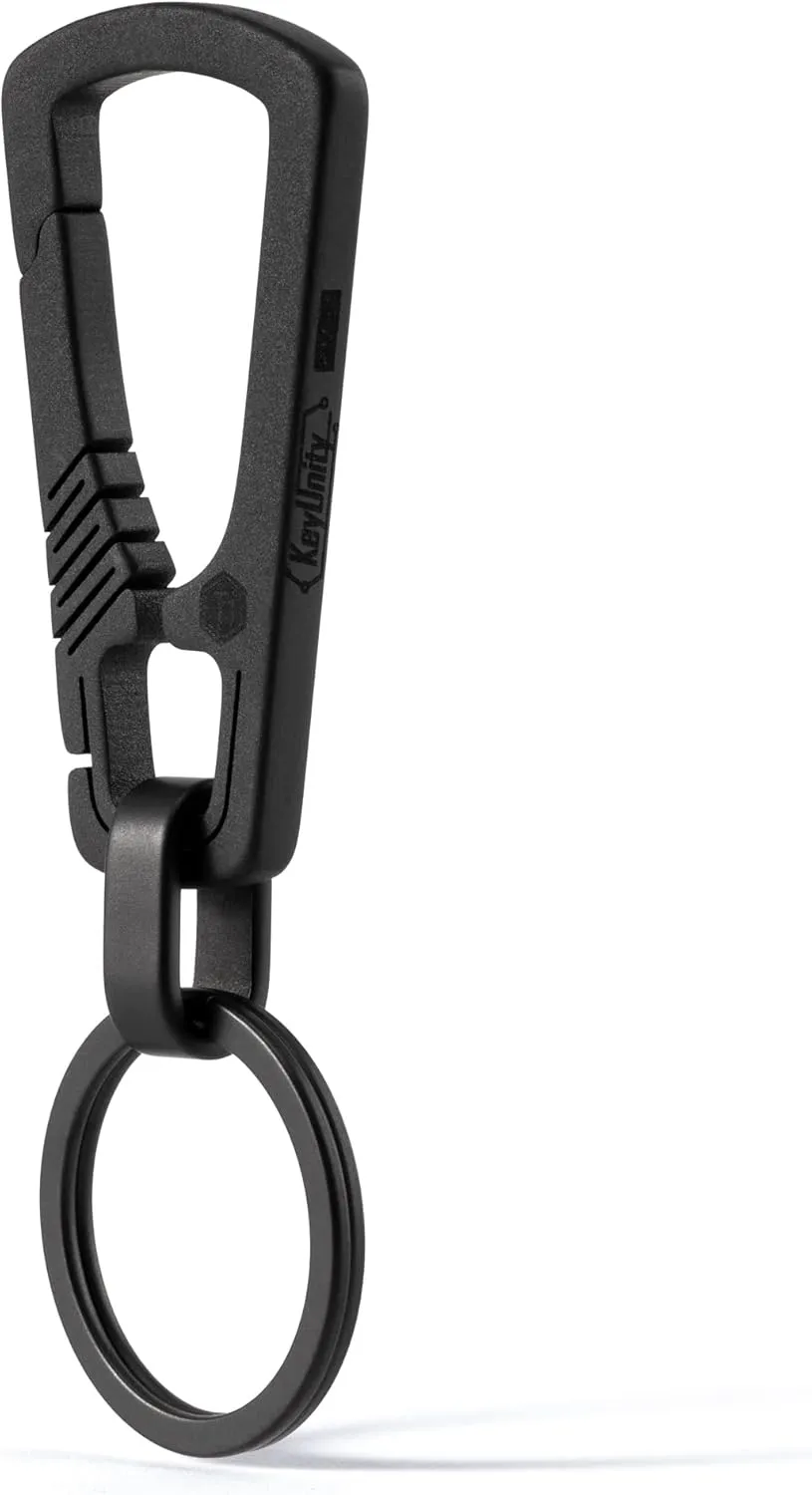 KeyUnity Titanium Carabiner Keychain Clip, Quick Release EDC Key Holder Organizer with Key Ring