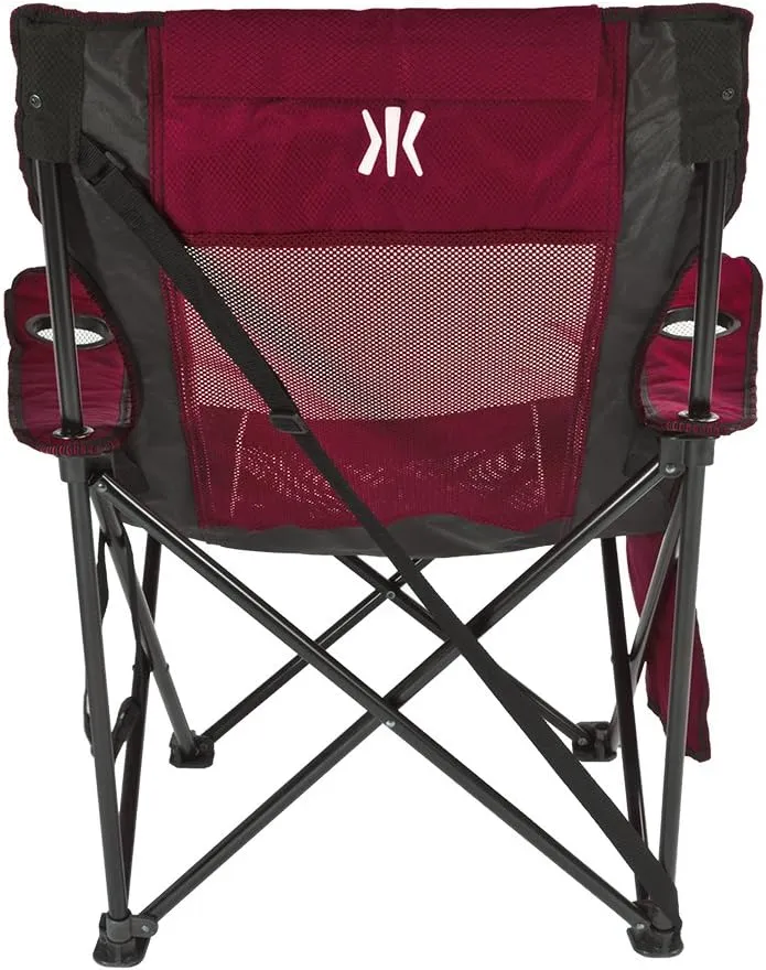 Kijaro Sling Folding Camping Chair - Enjoy The Outdoors in This Outdoor Chair with a Built-in Cup Holders and Side Organizer OR Side Cooler - Includes a Detachable Pillow