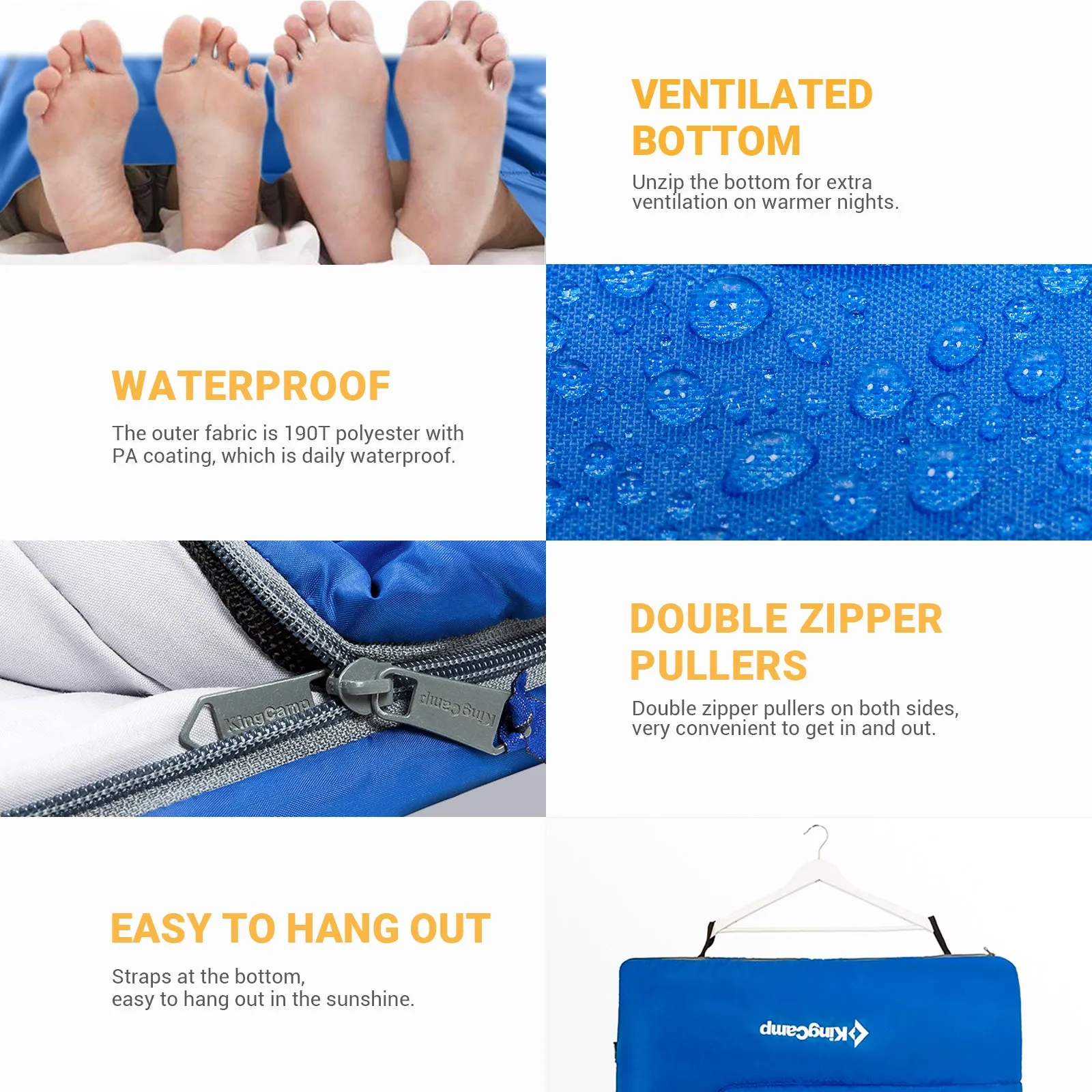 KingCamp OXYGEN 300 Sleeping Bag-Envelope