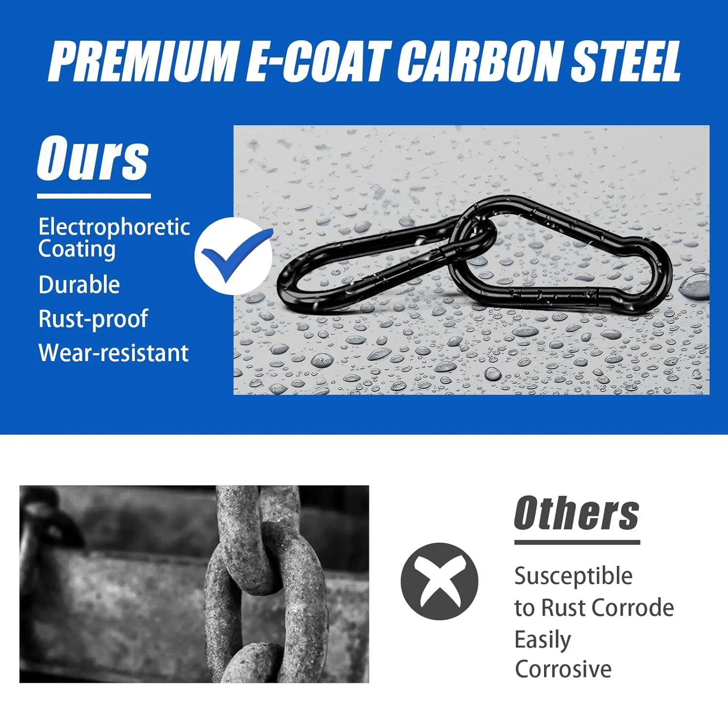 KINLINK 25 Pack Black Carabiner Clip, 2.36 inch Heavy Duty Spring Snap Hook, Small Caribeener Clips for Outdoor Camping, Swing Set, Hammock, Hiking Travel, Fishing, Quick Link Keychain