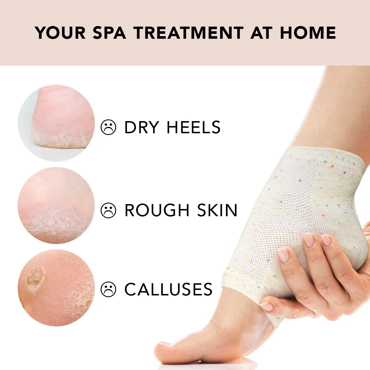 Kitsch Moisturizing Socks for Cracked Heel Treatment, Insulated Gel & Moisturizing Heel for Dry Cracked Feet Women & Men, Spa & Sleep Socks for Overnight Moisture Repair, 1 Reusable Pair
