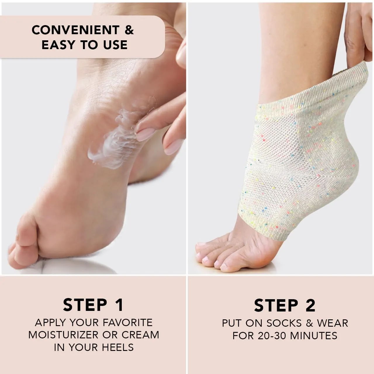 Kitsch Moisturizing Socks for Cracked Heel Treatment, Insulated Gel & Moisturizing Heel for Dry Cracked Feet Women & Men, Spa & Sleep Socks for Overnight Moisture Repair, 1 Reusable Pair
